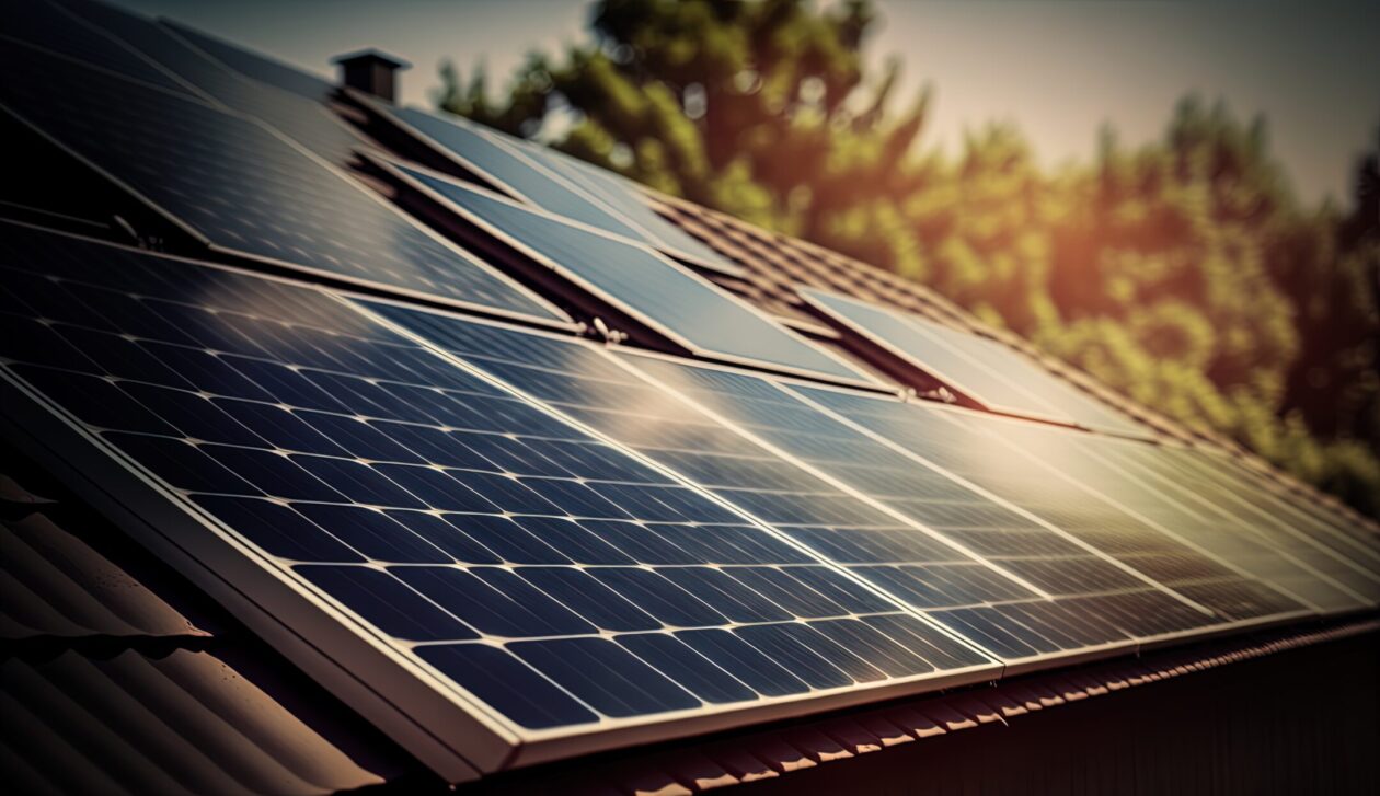 Solarpanel an einem Haus